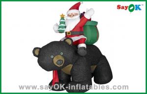 China Christmas Santa Snowman Inflatable Christmas Decoration With Gift And Black Bear on sale