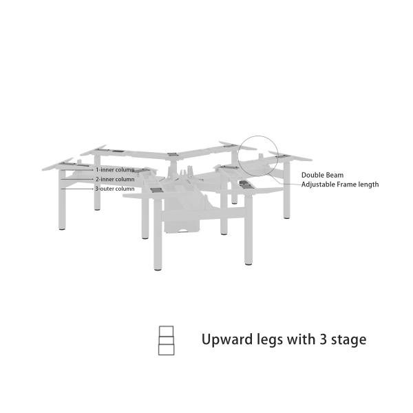 Customized Size Uplift Standing Desk Assembly Required 355 Lbs Weight Capacity Customizable