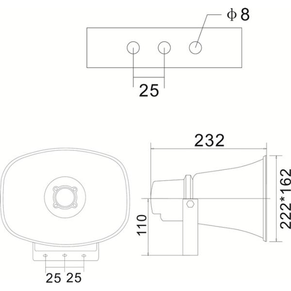 15W Outdoor Horn Speakers IP65 Waterproof Speakers 100V White Color Loudspeaker OEM ODM Factory Direct Sale