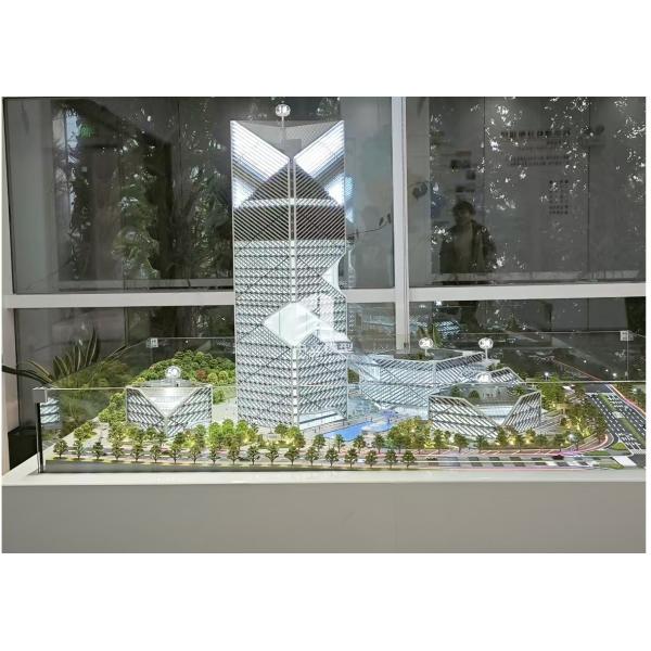 Real Estate Scale Model 1:100 Skyscraper Scale Models LED Illuminated