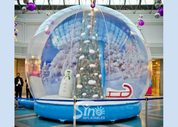 Quality 3 meters transparent human giant inflatable Christmas snow globe for festival shows and decoration for sale