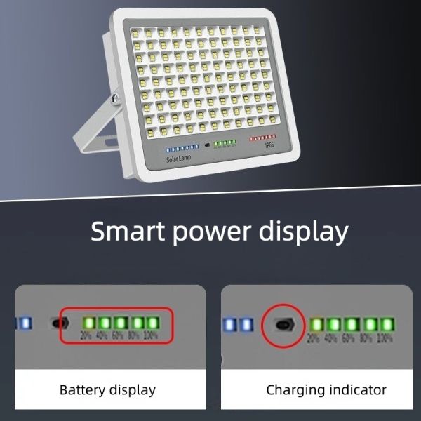 LED Solar Flood Light With Remote Control Adjustable Brightness for Outdoor Parks