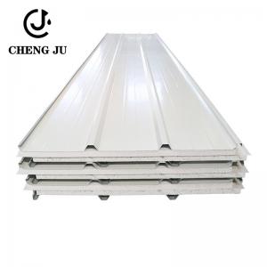 China Metal Sandwich Panel Roof Prefabricated Building Polyurethane Insulation Roof Sandwich Panel on sale