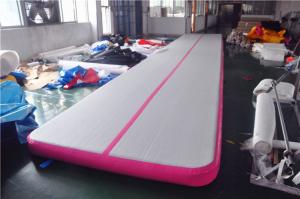 China Pink Small Blow Up Gymnastics Mat , Inflatable Tumble Track For Home on sale