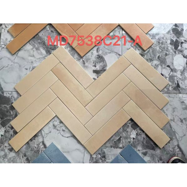 Elegant and Retro 75x300mm Matt Ceramic Wall Tiles For Dining Room