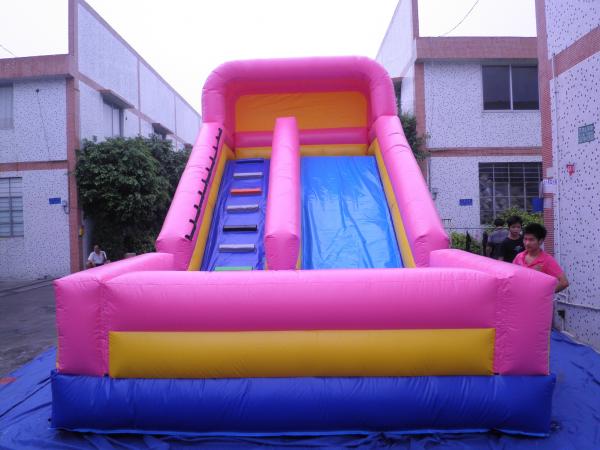 Quality Inflatable Water Slides, Giant Beach Slide with Wooden Stairs, Hippo Slide for sale
