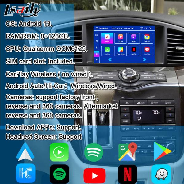 Lsailt Android 13 Smart Android Infotainment Module for Nissan Quest 2011-2022 Support Wireless CarPlay, NetFlix