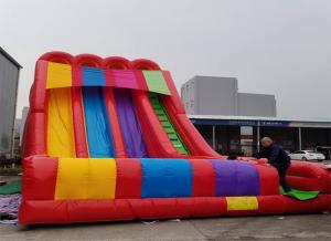 Wholesale Large Outdoor EN14960 Carnival 3 lane Inflatable Water Slide For Kids from china suppliers