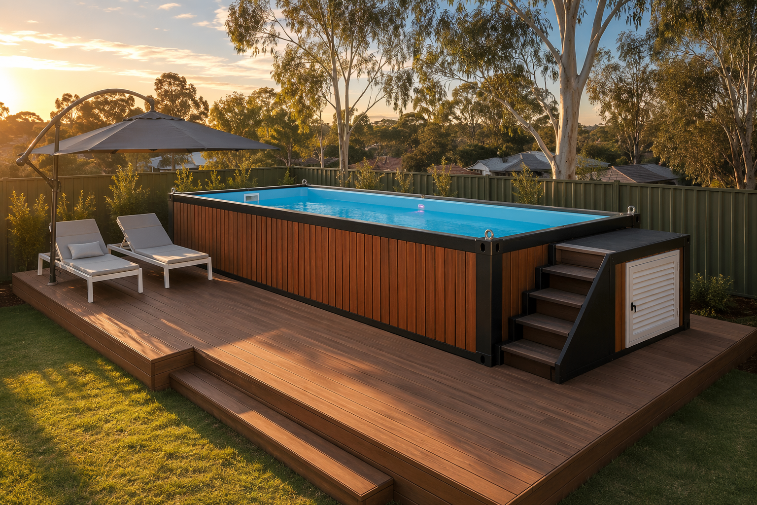 Premium Fully-Assembled Shipping Container Pools | Factory Direct