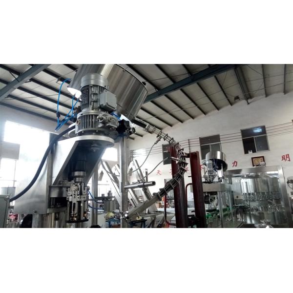Full Automatic Bottle Filling And Capping Machine , Factory Glass Bottle Aluminum Capping Machine