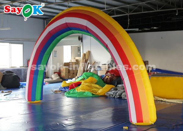 Custom Inflatable Arch 210D Oxford Cloth 6*3mH Inflatable Rainbow Arch For Rental Business