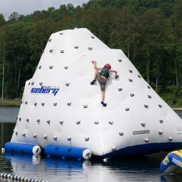 Quality Funny Inflatable Water Iceberg / 0.9mm PVC Tarpaulin Plato Water Jumping Games for sale