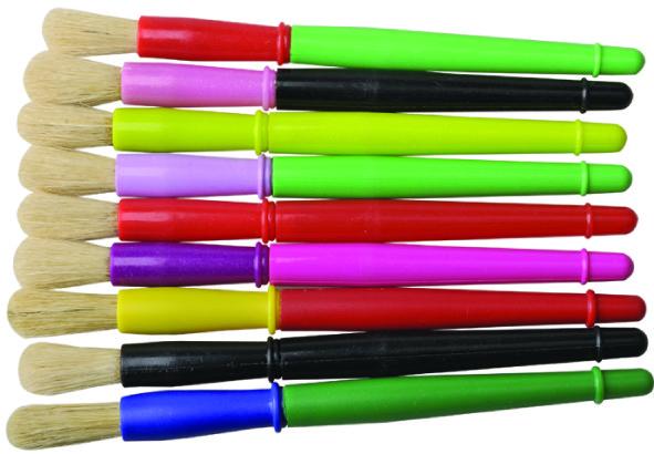 Quality 9 Colors Plastic Handle Paint Brushes , Colorful Watercolor Paint Brush Set OEM Avaliable for sale