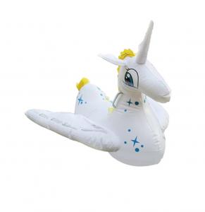 China Kid's Pool Float Inflatable white Horse Ride On Float and promotional inflatable horse toy on sale