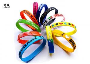China Variety Color Silicone Custom Wrist Bracelets Rubber Message Bracelets OEM on sale