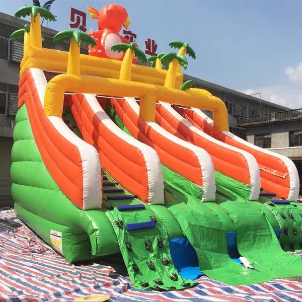 Quality Commercial Inflatable Pool Slide Jungle Theme Water Slide With Swimming Pool for sale