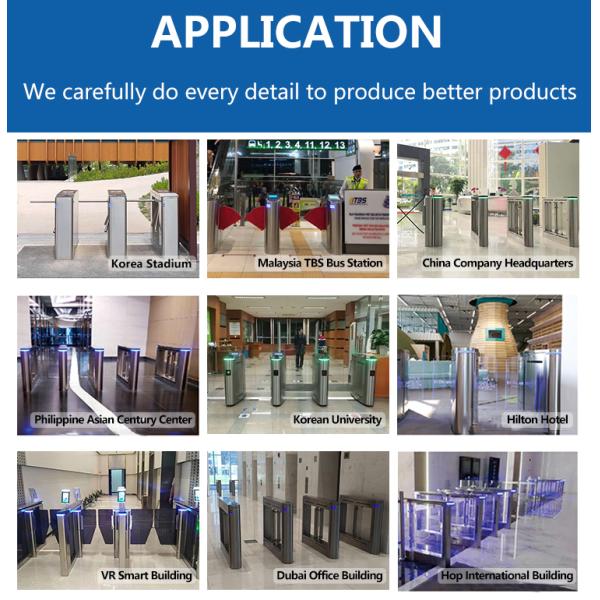 Single Or Double Wing Gate Turnstile Walking Flap Barrier Turnstile
