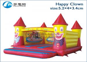 Pvc Tarpaulin Happy Clown Inflatable Bounce House For Commercial Rental
