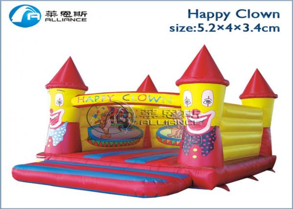 Quality Pvc Tarpaulin Happy Clown Inflatable Bounce House For Commercial Rental for sale