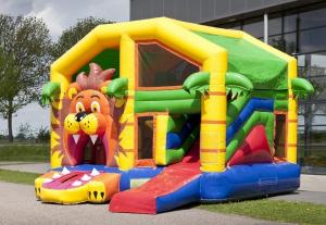 China Jumper Lion Bounce House Combo With Roof / Mutiplay Overdekt Leeuw Toddler Bouncy Castle on sale