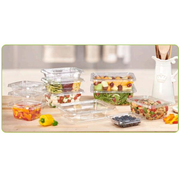 16 Oz Clear Plastic Container Tamper Evident Proof Pre Cut Fruit Clamshell Clear Vegetable Punnet
