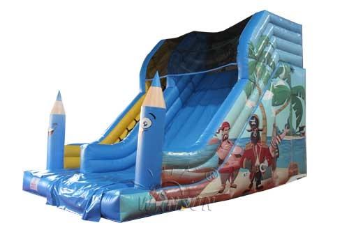 Quality Amusement Park Large Inflatable Slide Pvc Material With Pirate Island Theme for sale