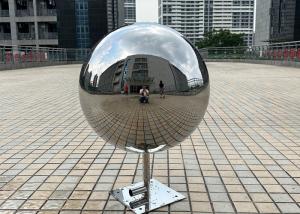 China Mirror Polished Garden Pool Stainless Steel Water Sphere Fountain on sale