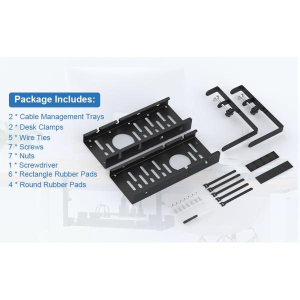 Wire Mesh Cable Tray for Desk Retractable and Perforated for Easy Cable Organization