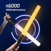 Photographic DMX 24 Watt Rechargeable Led Tube Light RGB Portable Battery for sale