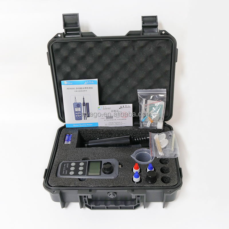 Digital AE86061 6-in-1 Multiparameter Water Quality Meter with Auto Temperature Compensation and 0.1mg/L Resolution for Fish Shrimp Farm