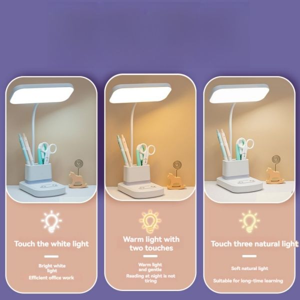 Study Room Chargeable Desk Lamp Designed with Energy Saving LED Lights