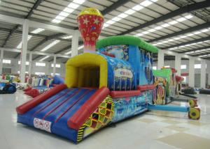 China Colourful Amusement Park Blow Up Bounce House , Outdoor Obstacle Course Moon Bounce Inflattable Tunnel on sale