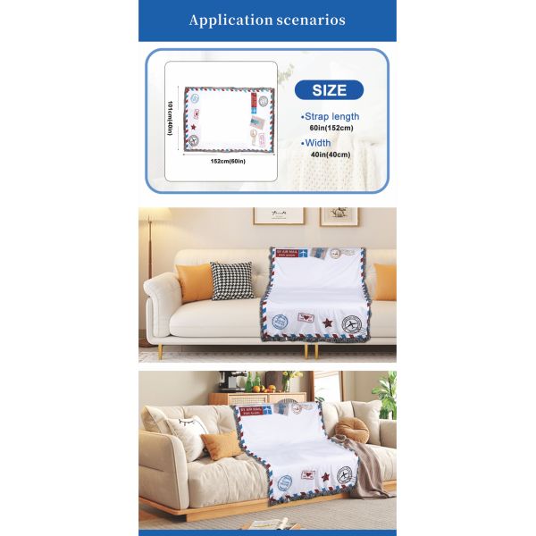 ZELOYAUT Post Card Throw Blanket Custom Blanket Super Soft 100% Polyester and Velvet Blank Sublimation Blanket for Home Decorate