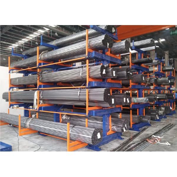 B52: Long Material Storage Roll out Cantilever Rack Bar Stock & Pipe Roll out Cantilever Rack