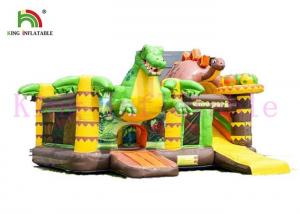Wholesale Dinosaur Theme PVC Blow Up Bouncy Castle With Slide Jungle Adventure For Kids from china suppliers