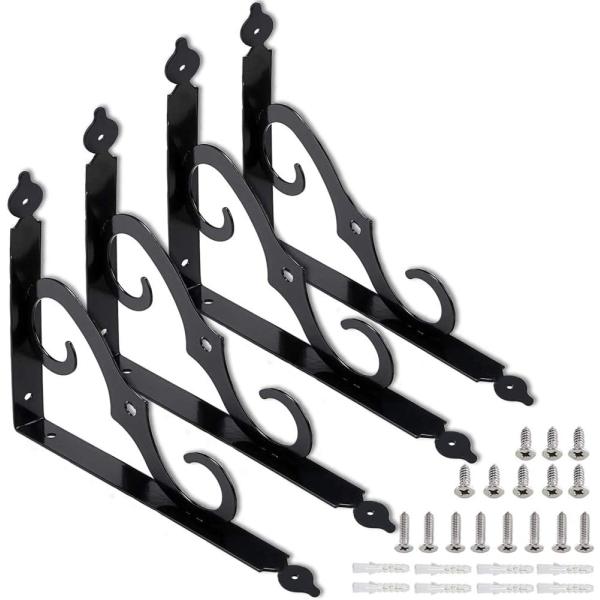 Space-saving Silver Triangle Drop Down Shelf Brackets for 4-6mm Thickness Wall Mount