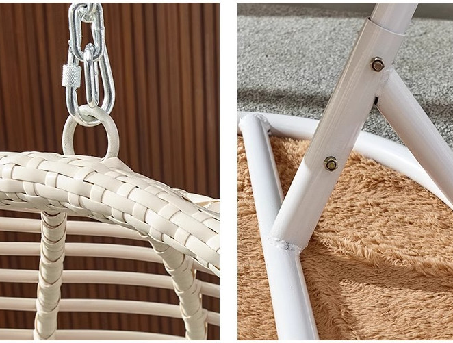 19x1.2mm Birds Nest Egg Chair Outdoor PE Rattan Swing Chair Hotel Garden Hanging