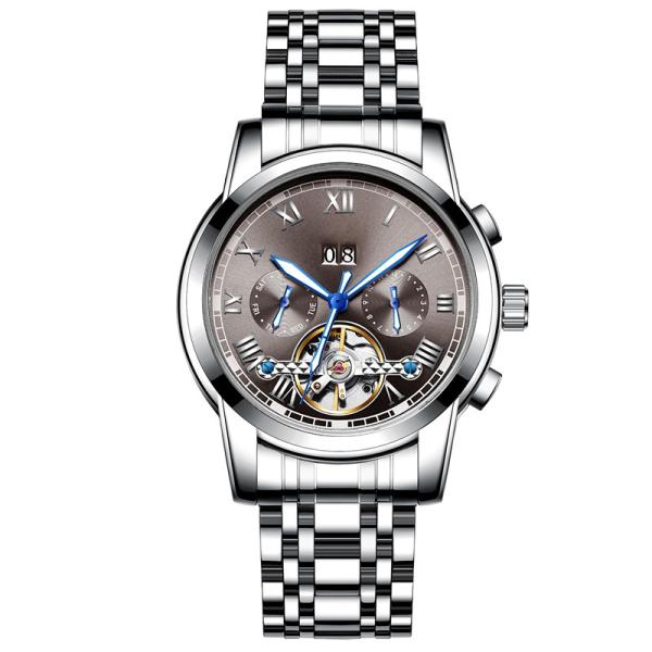 SS Strap 40mm Automatic Mechanical Watch 3BAR Multi Function With Calendar