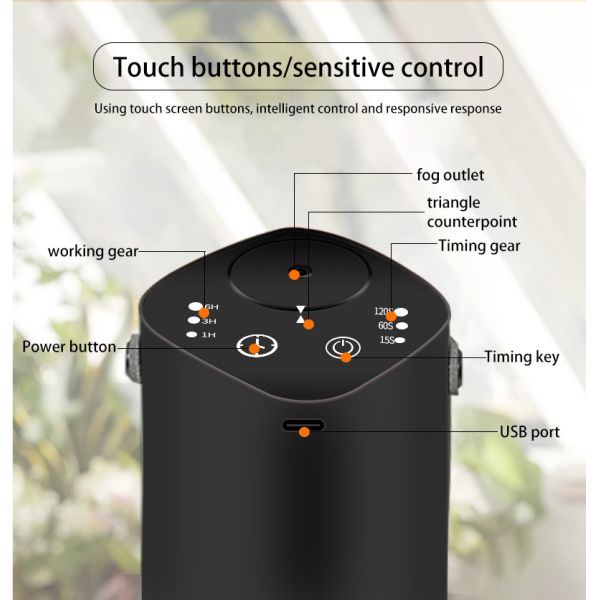 2000mAh Battery Pure Diffusion Waterless Aroma Diffuser Two Fluid Atomization Technology