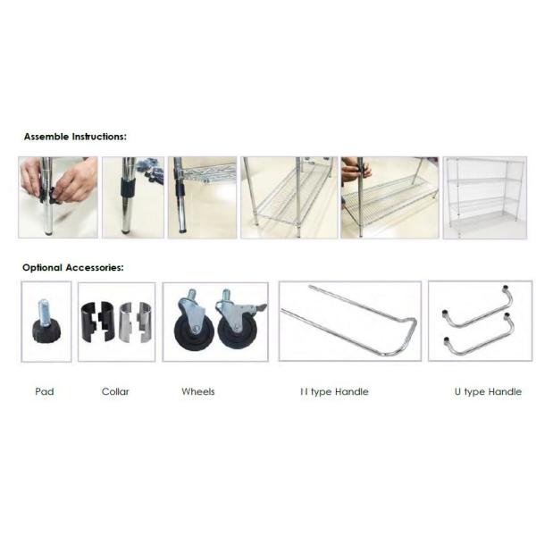 Anti Static Stainless Steel Rack With Wheels ESD Wire Shelf Rack