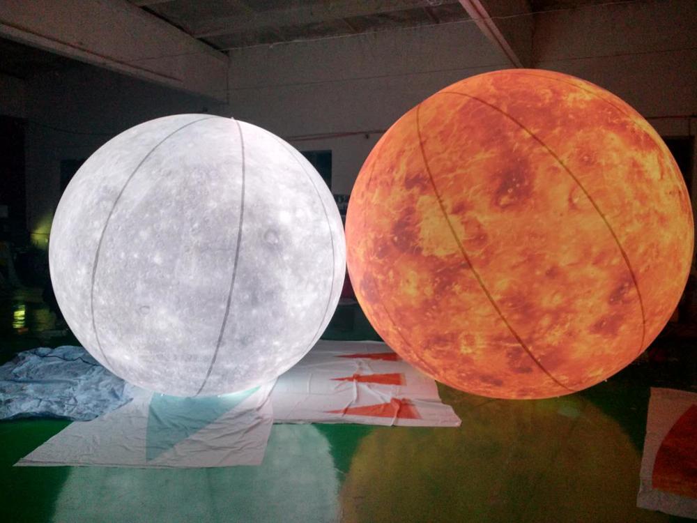 Decoration Giant Advertising Inflatable Moon Model Large Inflatable Moon Balloon with Led Light
