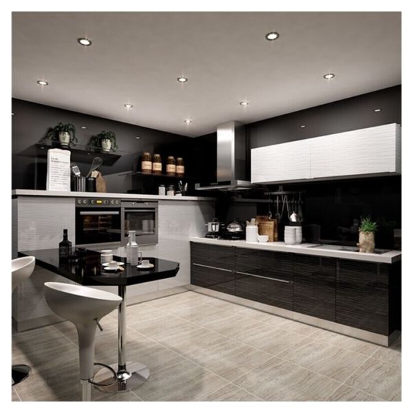 Modern Kitchen Cabinet Flat Edge and Eased Edge Profile, Simple Design Kitchen Furniture for Residential Renovation