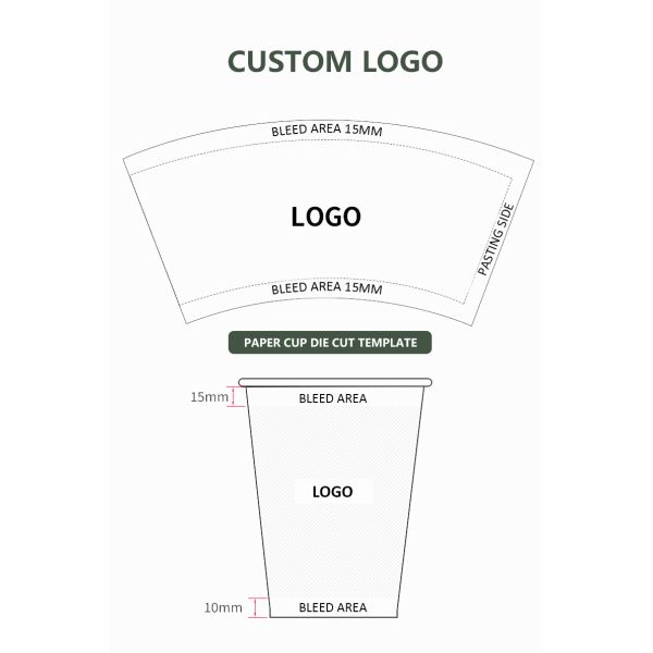 Brand Design Double Wall Black Coffee Paper Cup for Hot Drinks