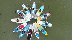 China Multi Person Double Layer Inflatable Stand Up Paddle Board For River on sale