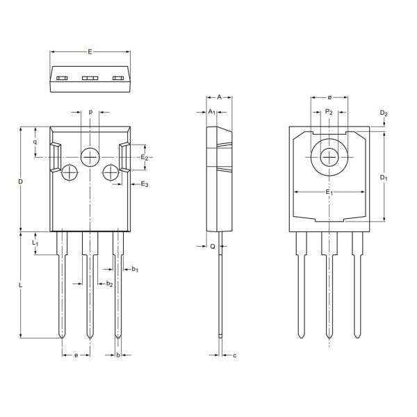 Mechanical Drawing - WeEn Semiconductors WG50N65DHWQ IGBT WG50N65DHWQ IGBT Transistor Module , Field Stop Trench IGBT 650V 91A 278W