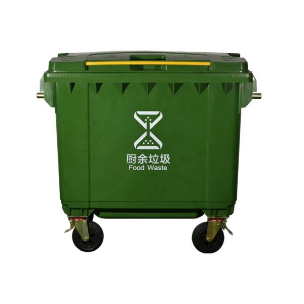 Different Types Sorting Trash Can 660l Plastic Rubber Wheels.wheelie Waste Bin