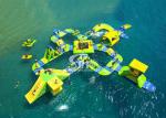 25x24 mts green N yellow giant inflatable water park for kids N adults with