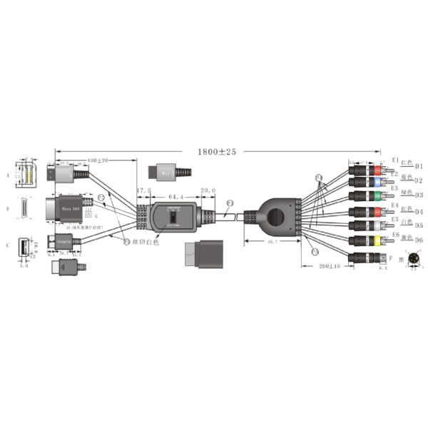 All IN1 S-AV Component Video game Cable for P2 / P3 / WII / WII U / XBOX360-RM3HC1
