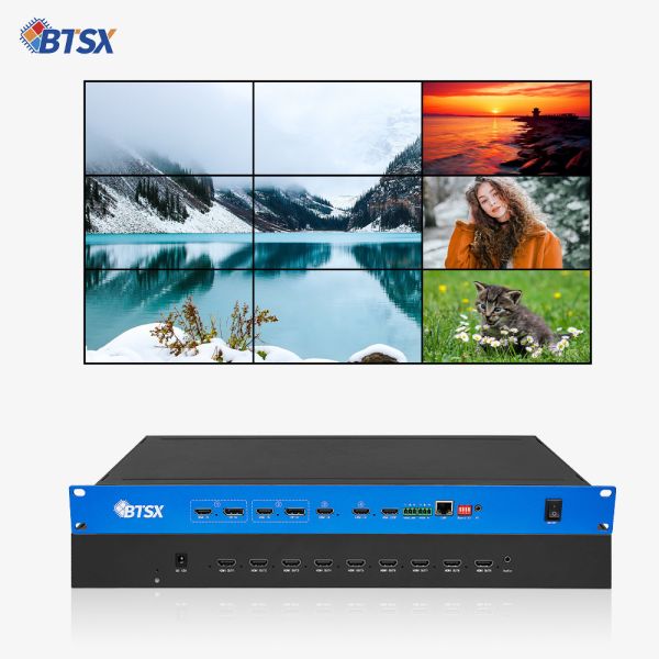 Remote Control X1 Included Video Wall Controller Designed with HDMI 2.0x4 Input Interface and 9 HDMI 1.3 Output
