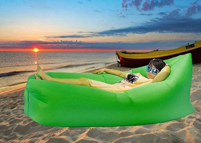 Nylon Ripstop Swimming Inflatable Sleeping Bag / Laybag With Logo Printed 1.4kg